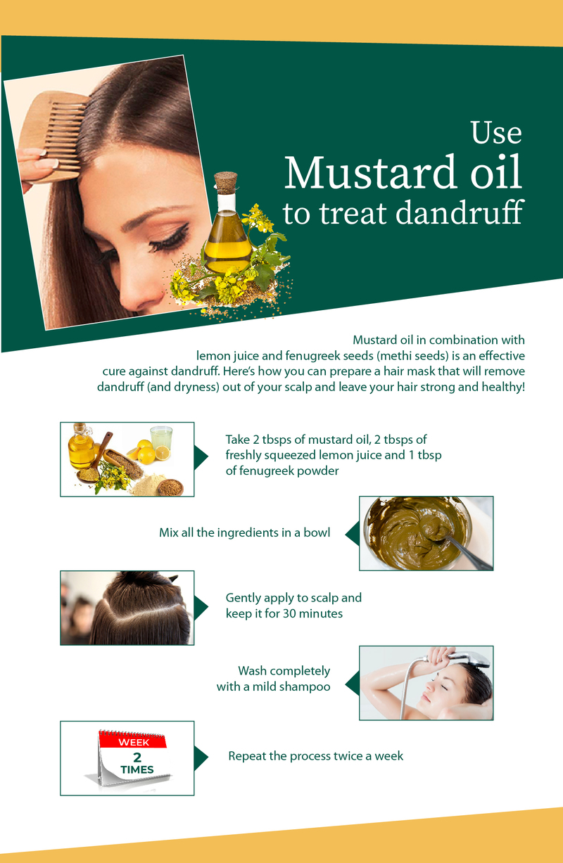 Use Mustard oil to treat dandruff